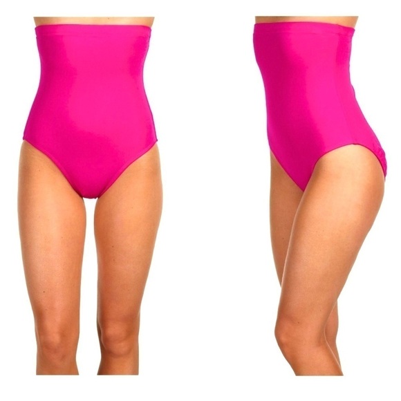 Spanx Core High Rise Bottoms Sz 18 Brief Swim Bottom Shapewear Pink Neon - Picture 2 of 8
